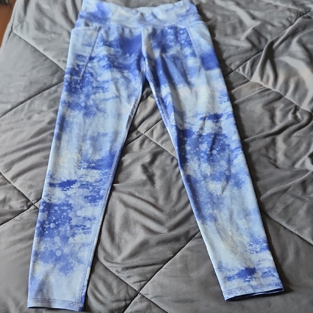 Athletic Works Blue and White Leggings